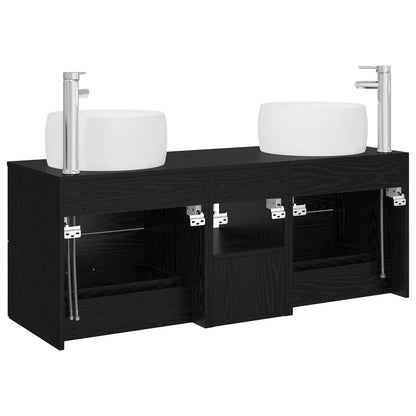Bathroom Furniture Set 3 pcs Black 49.5 x 44.5 x 66 cm