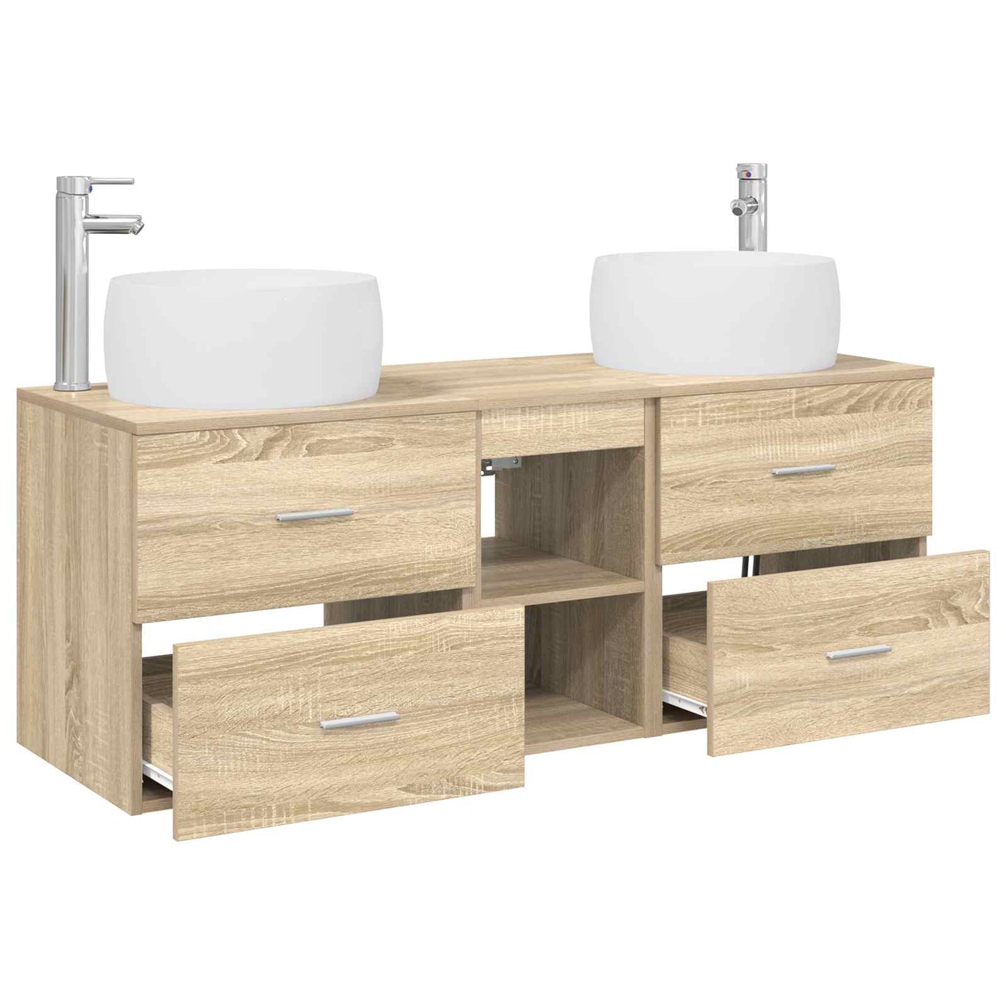 Bathroom Furniture Set 3 pcs Sonoma Oak 49.5 x 44.5 x 66 cm