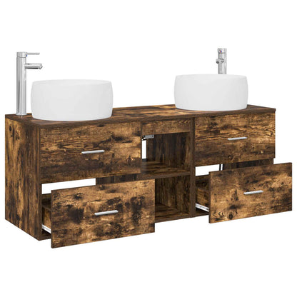 Bathroom Furniture Set 3 pcs Smoked Oak 49.5 x 44.5 x 66 cm
