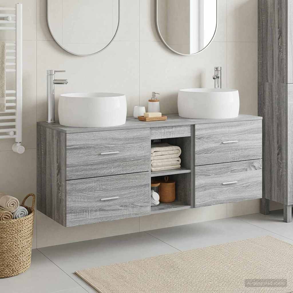 Bathroom Furniture Set 3 pcs Grey Sonoma 49.5 x 44.5 x 66 cm