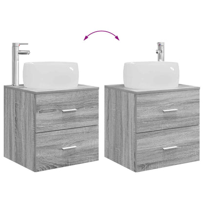 Bathroom Furniture Set 3 pcs Grey Sonoma 49.5 x 44.5 x 66 cm