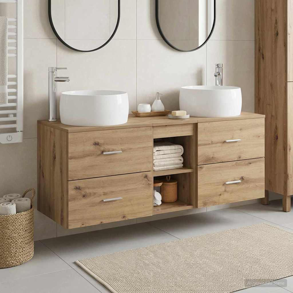 Bathroom Furniture Set 3 pcs Artisan Oak 49.5 x 44.5 x 66 cm