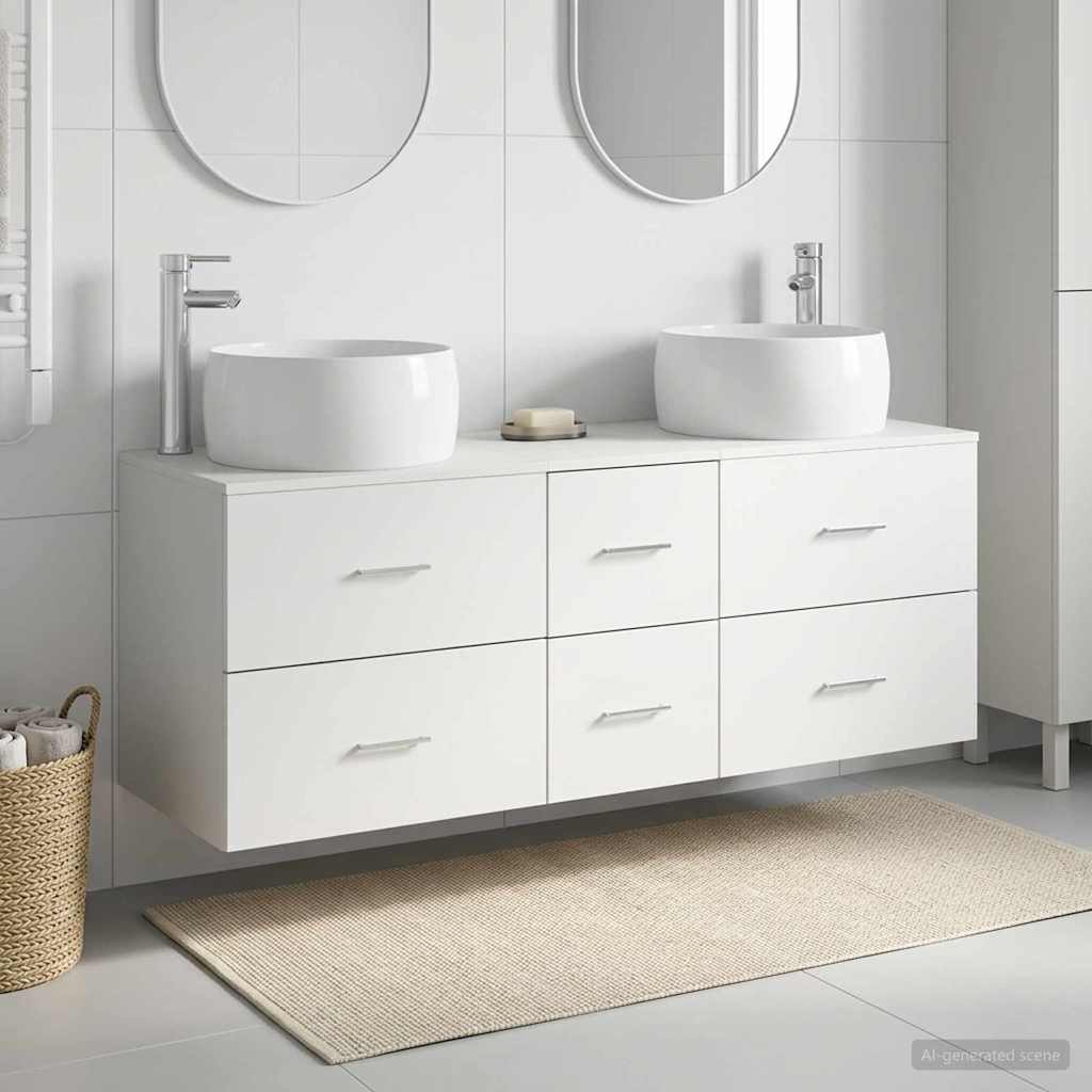 Bathroom Furniture Set 3 pcs White 49.5 x 44.5 x 66 cm