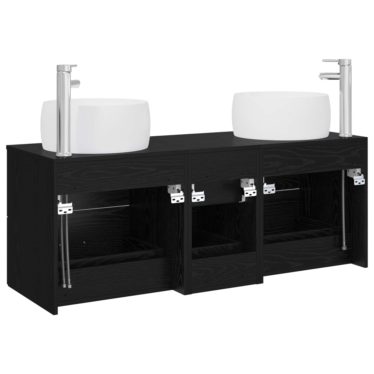 Bathroom Furniture Set 3 pcs Black 49.5 x 44.5 x 66 cm