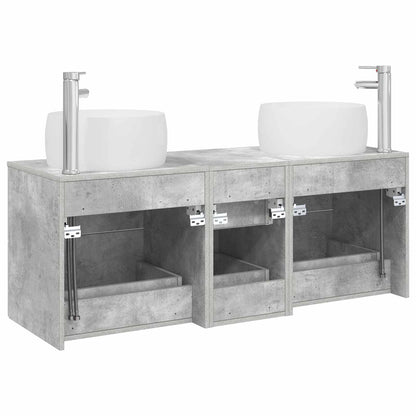 Bathroom Furniture Set 3 pcs Concrete Grey 49.5 x 44.5 x 66 cm
