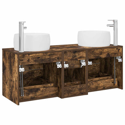 Bathroom Furniture Set 3 pcs Smoked Oak 49.5 x 44.5 x 66 cm