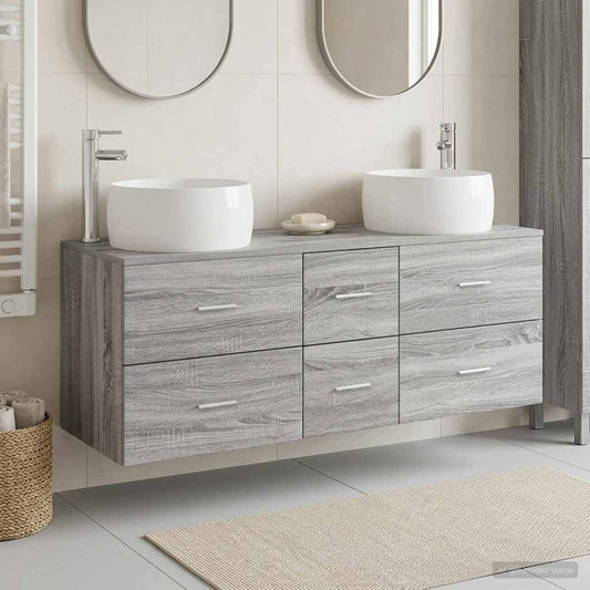 Bathroom Furniture Set 3 pcs Grey Sonoma 49.5 x 44.5 x 66 cm