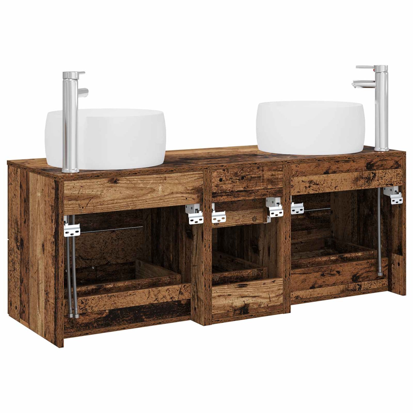 Bathroom Furniture Set 3 pcs Old Wood 49.5 x 44.5 x 66 cm