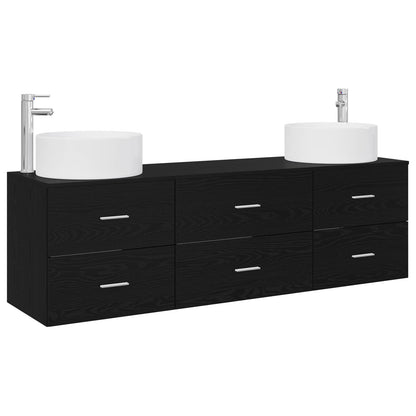Bathroom Furniture Set 3 pcs Black 49.5 x 44.5 x 65.5 cm