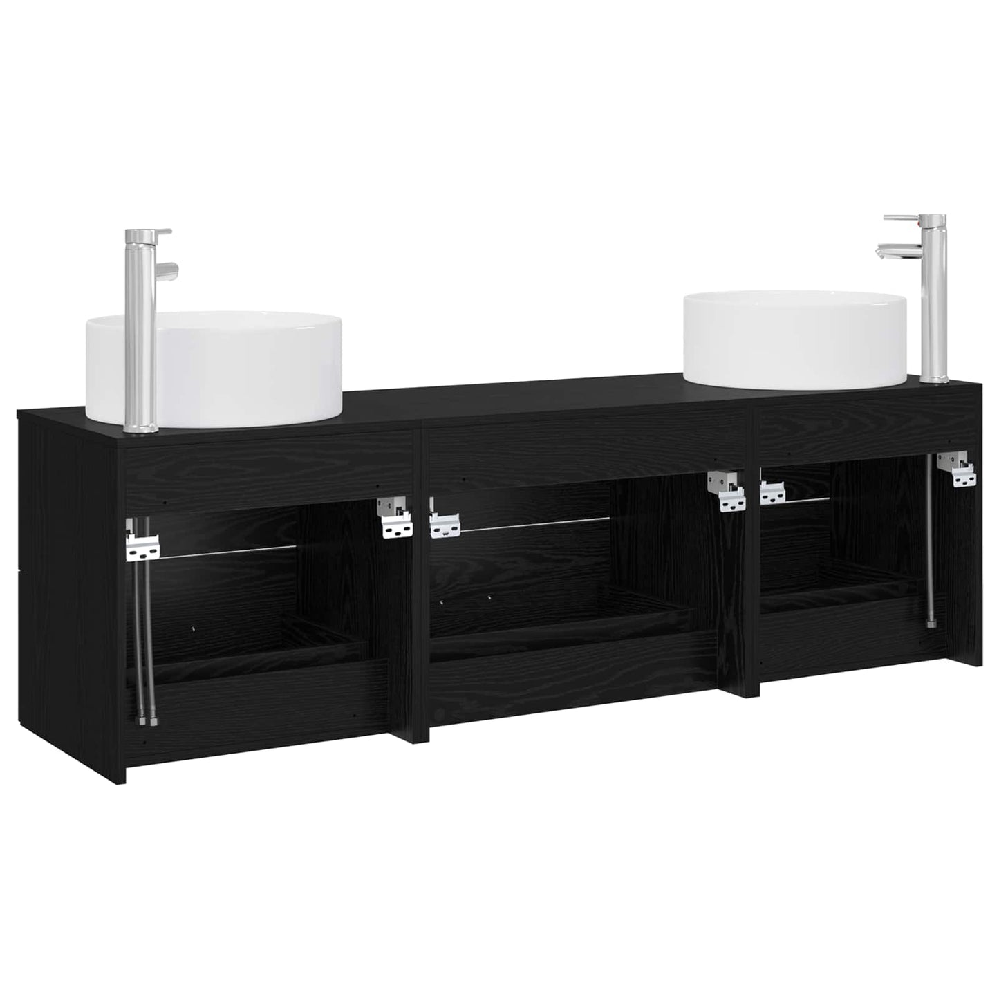 Bathroom Furniture Set 3 pcs Black 49.5 x 44.5 x 65.5 cm
