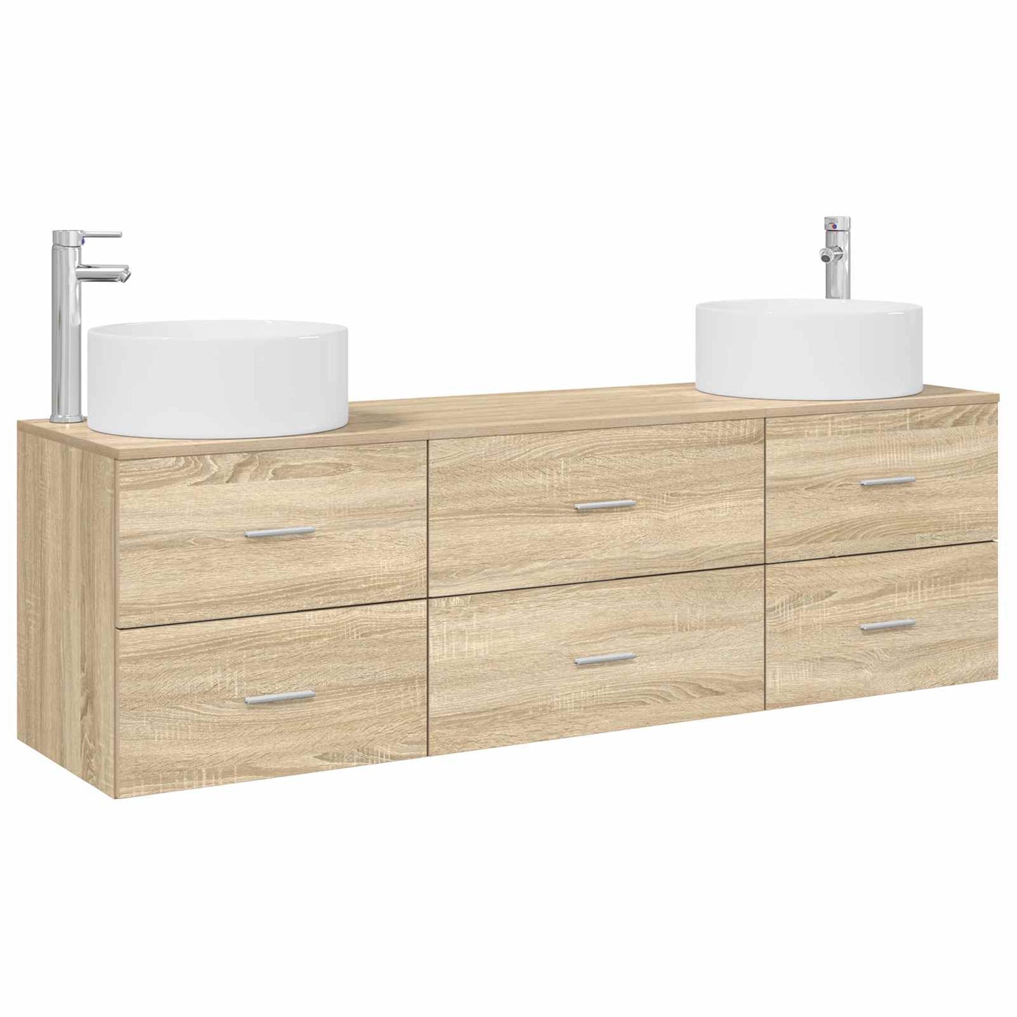 Bathroom Furniture Set 3 pcs Sonoma Oak 49.5 x 44.5 x 65.5 cm