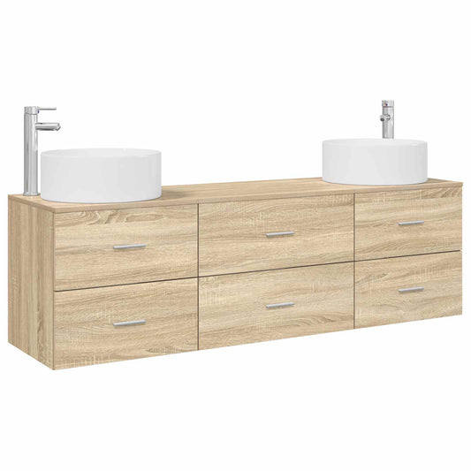 Bathroom Furniture Set 3 pcs Sonoma Oak 49.5 x 44.5 x 65.5 cm
