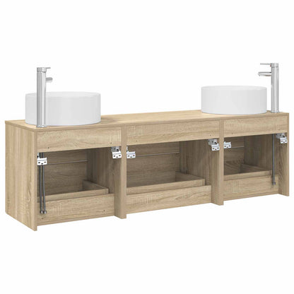 Bathroom Furniture Set 3 pcs Sonoma Oak 49.5 x 44.5 x 65.5 cm