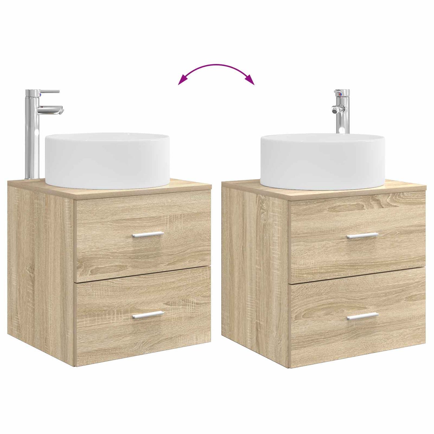 Bathroom Furniture Set 3 pcs Sonoma Oak 49.5 x 44.5 x 65.5 cm
