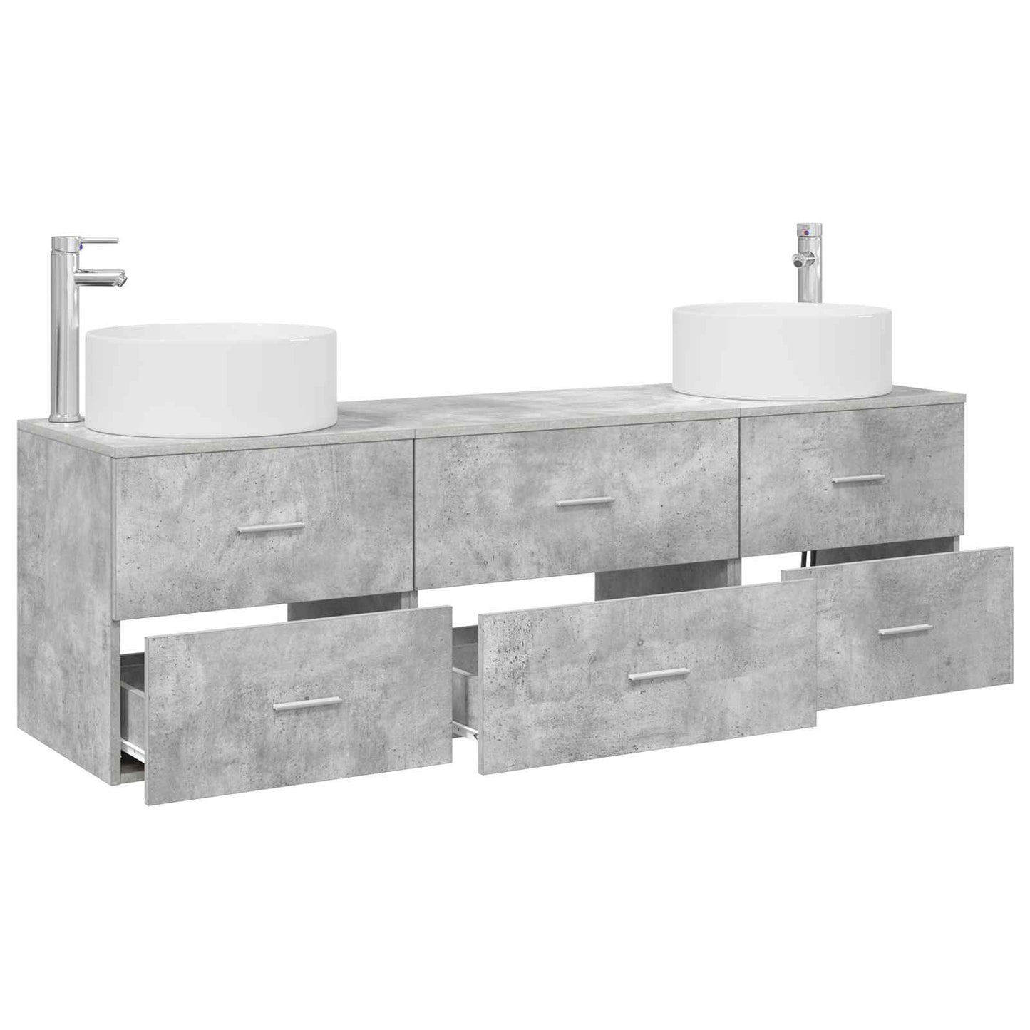 Bathroom Furniture Set 3 pcs Concrete Grey