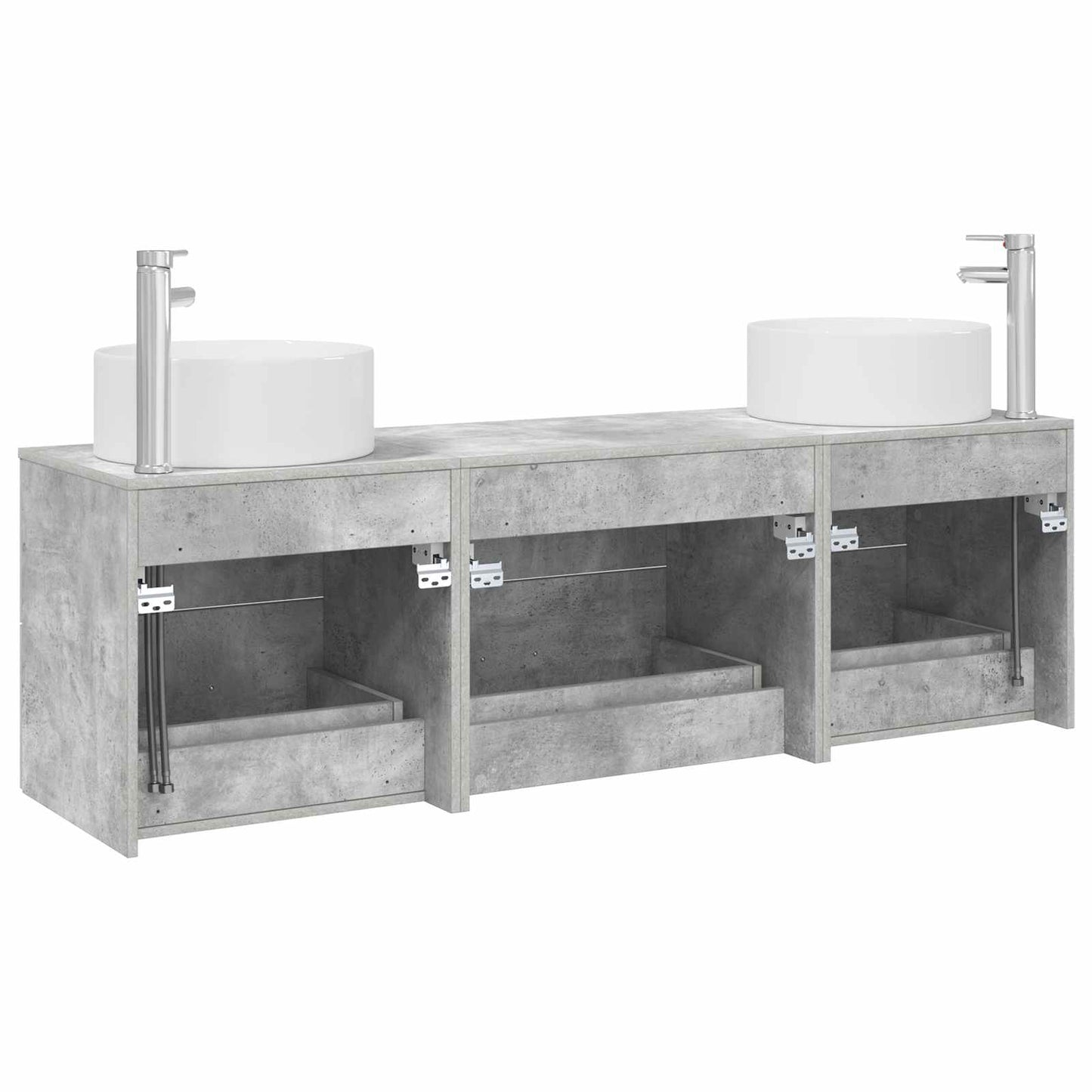 Bathroom Furniture Set 3 pcs Concrete Grey