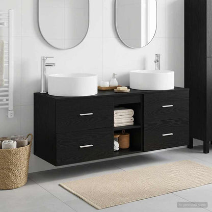 Bathroom Furniture Set 3 pcs Black 49.5 x 44.5 x 65.5 cm