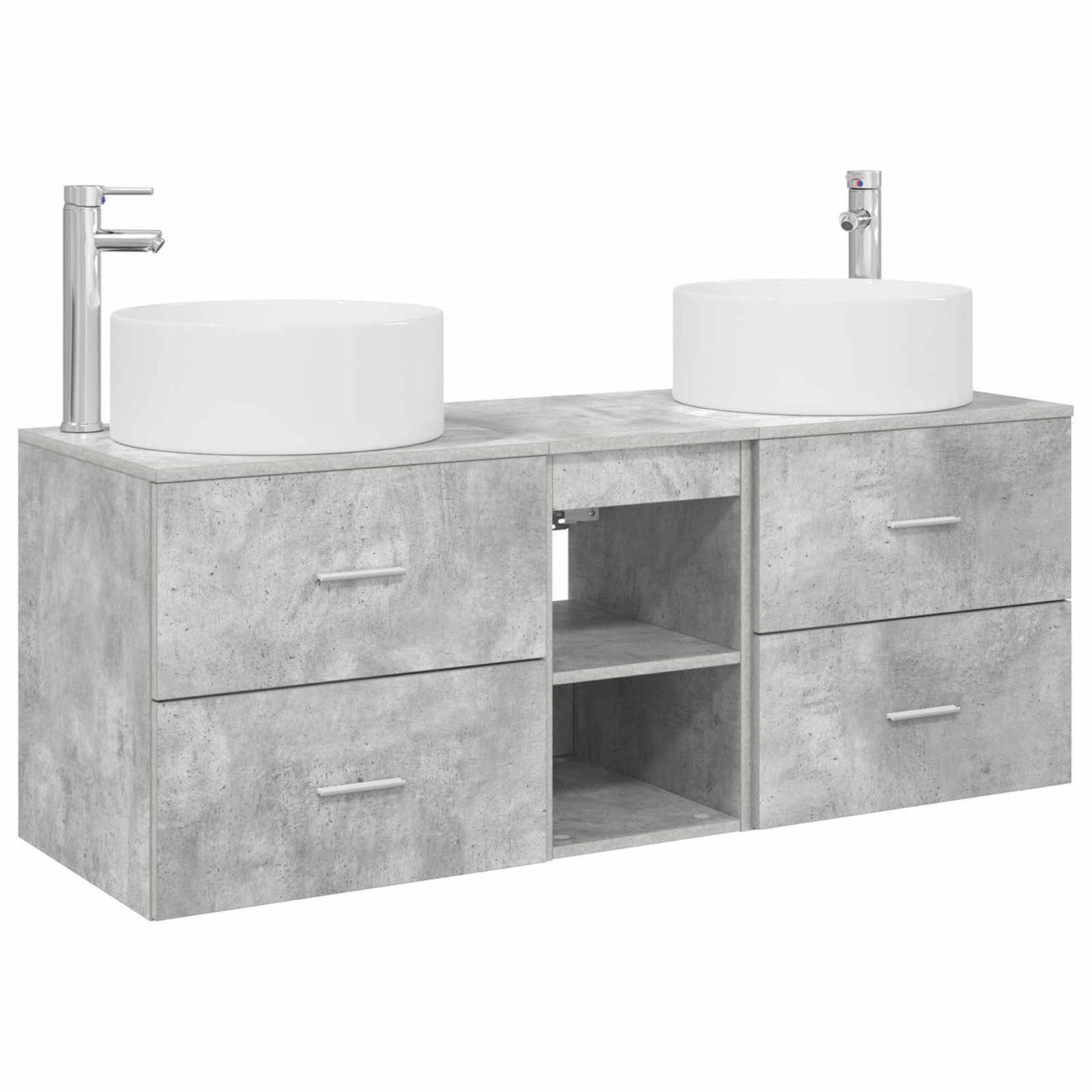 Bathroom Furniture Set 3 pcs Concrete Grey