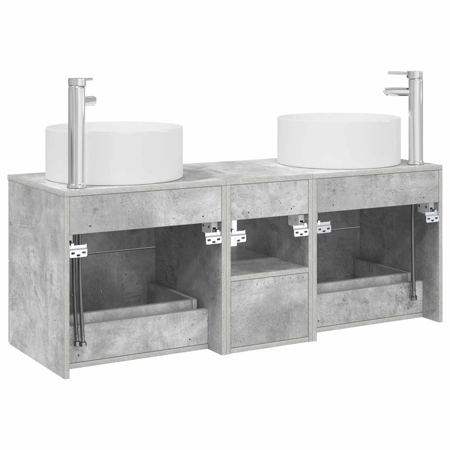 Bathroom Furniture Set 3 pcs Concrete Grey