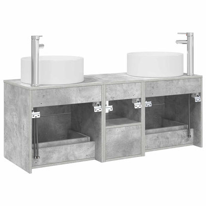Bathroom Furniture Set 3 pcs Concrete Grey