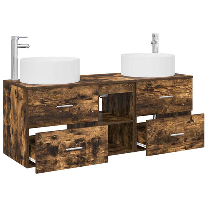 Bathroom Furniture Set 3 pcs Smoked Oak 49.5 x 44.5 x 65.5 cm