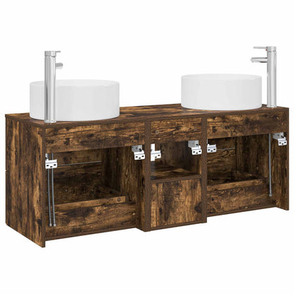 Bathroom Furniture Set 3 pcs Smoked Oak 49.5 x 44.5 x 65.5 cm