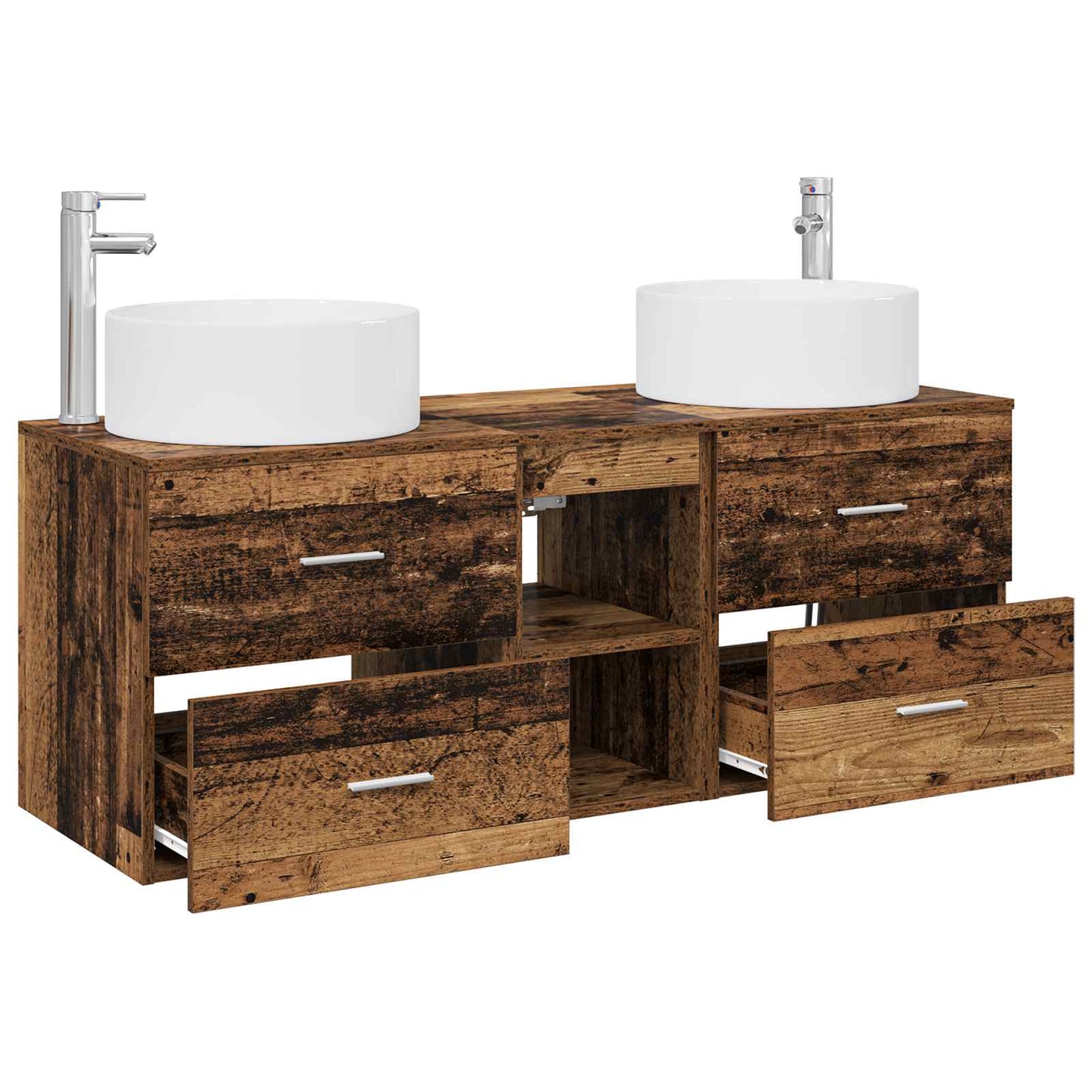 Bathroom Furniture Set 3 pcs Old Wood 49.5 x 44.5 x 65.5 cm