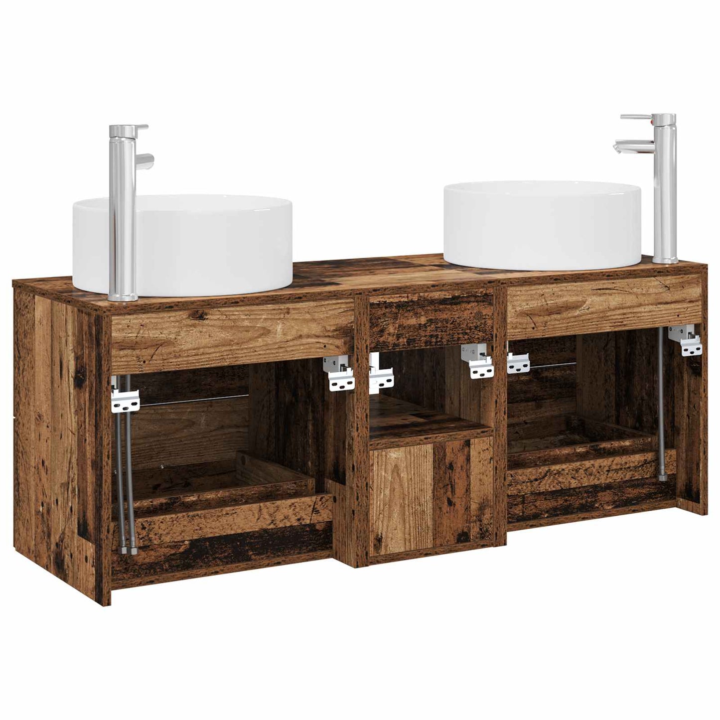 Bathroom Furniture Set 3 pcs Old Wood 49.5 x 44.5 x 65.5 cm