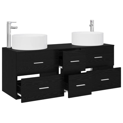 Bathroom Furniture Set 3 pcs Black 49.5 x 44.5 x 65.5 cm