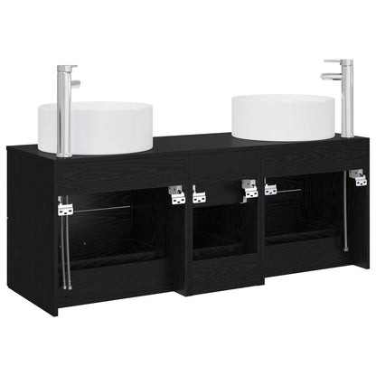 Bathroom Furniture Set 3 pcs Black 49.5 x 44.5 x 65.5 cm