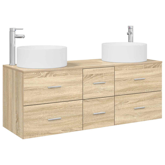 Bathroom Furniture Set 3 pcs Sonoma Oak 49.5 x 44.5 x 65.5 cm