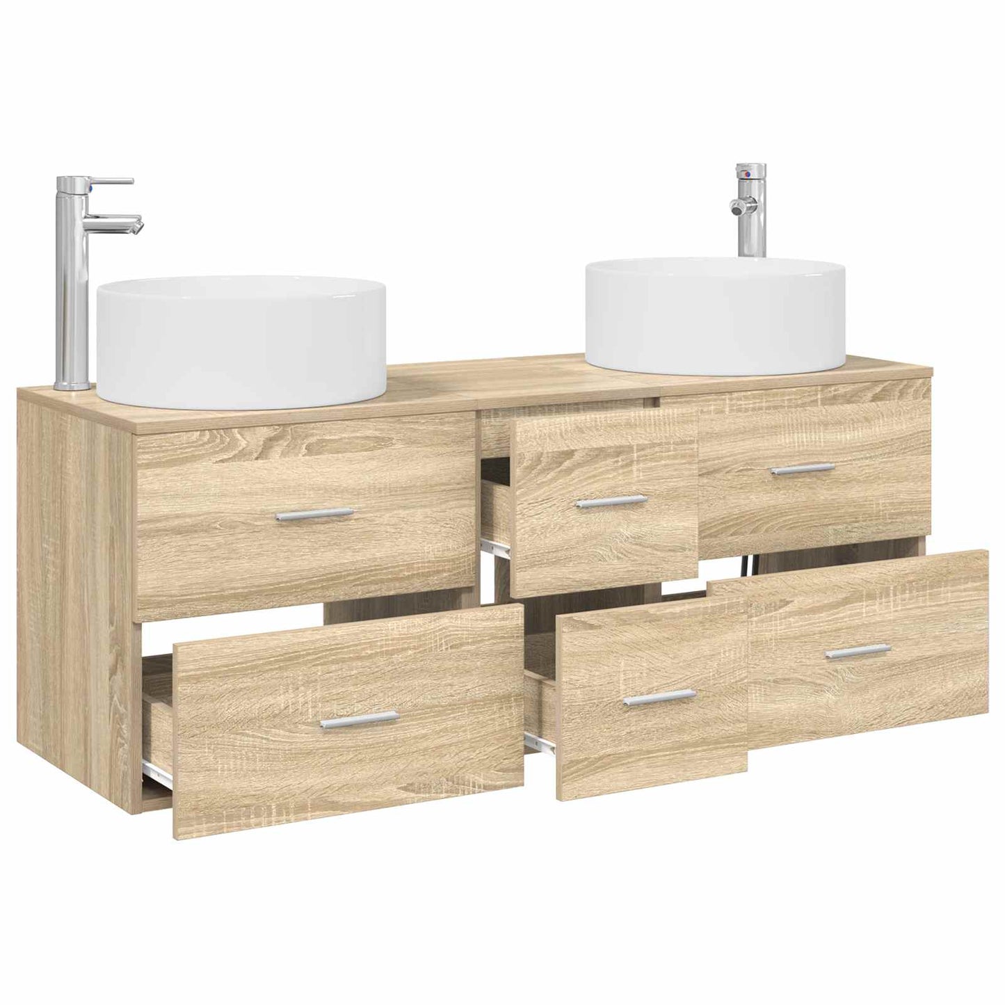 Bathroom Furniture Set 3 pcs Sonoma Oak 49.5 x 44.5 x 65.5 cm