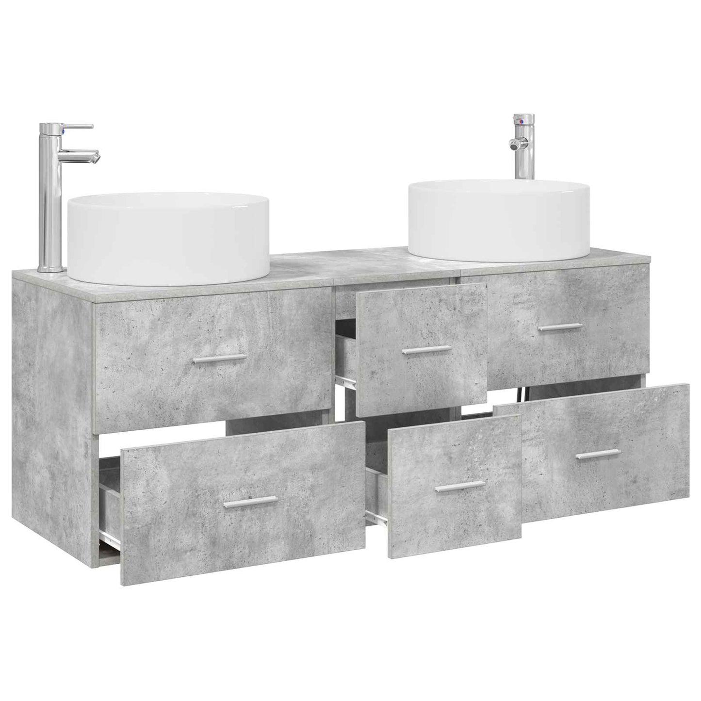 Bathroom Furniture Set 3 pcs Concrete Grey