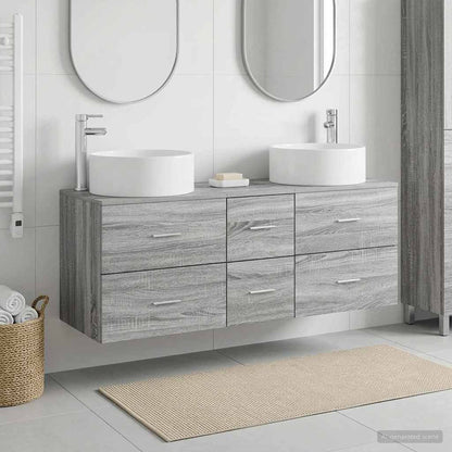 Bathroom Furniture Set 3 pcs Grey Sonoma 49.5 x 44.5 x 65.5 cm