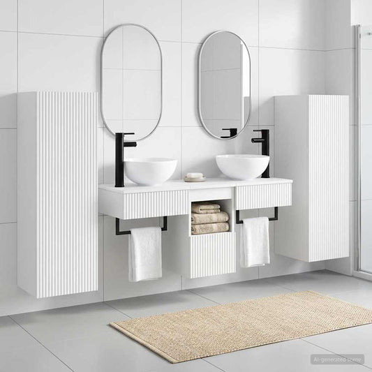 Bathroom Furniture Set 5 pcs White 33 x 34.5 x 100 cm
