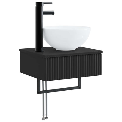 Bathroom Furniture Set 5 pcs Black 33 x 34.5 x 100 cm