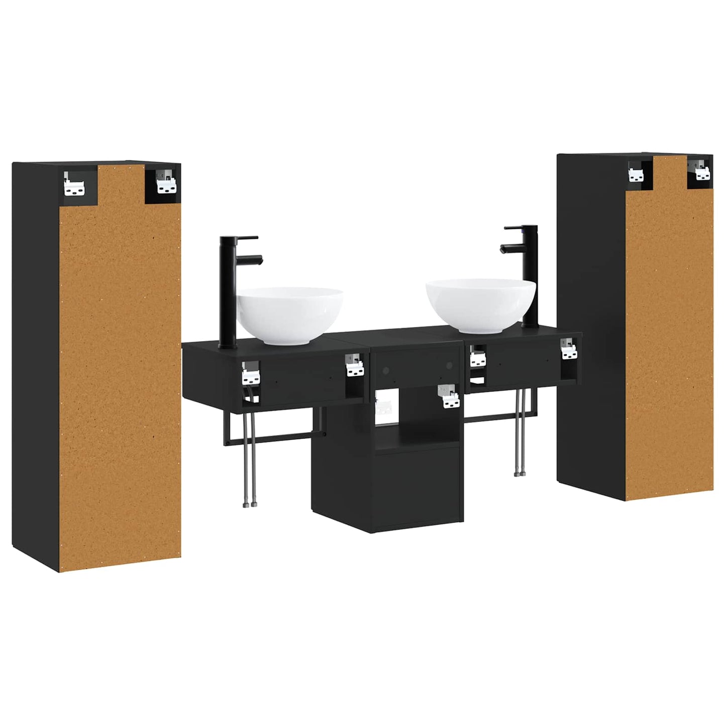 Bathroom Furniture Set 5 pcs Black 33 x 34.5 x 100 cm