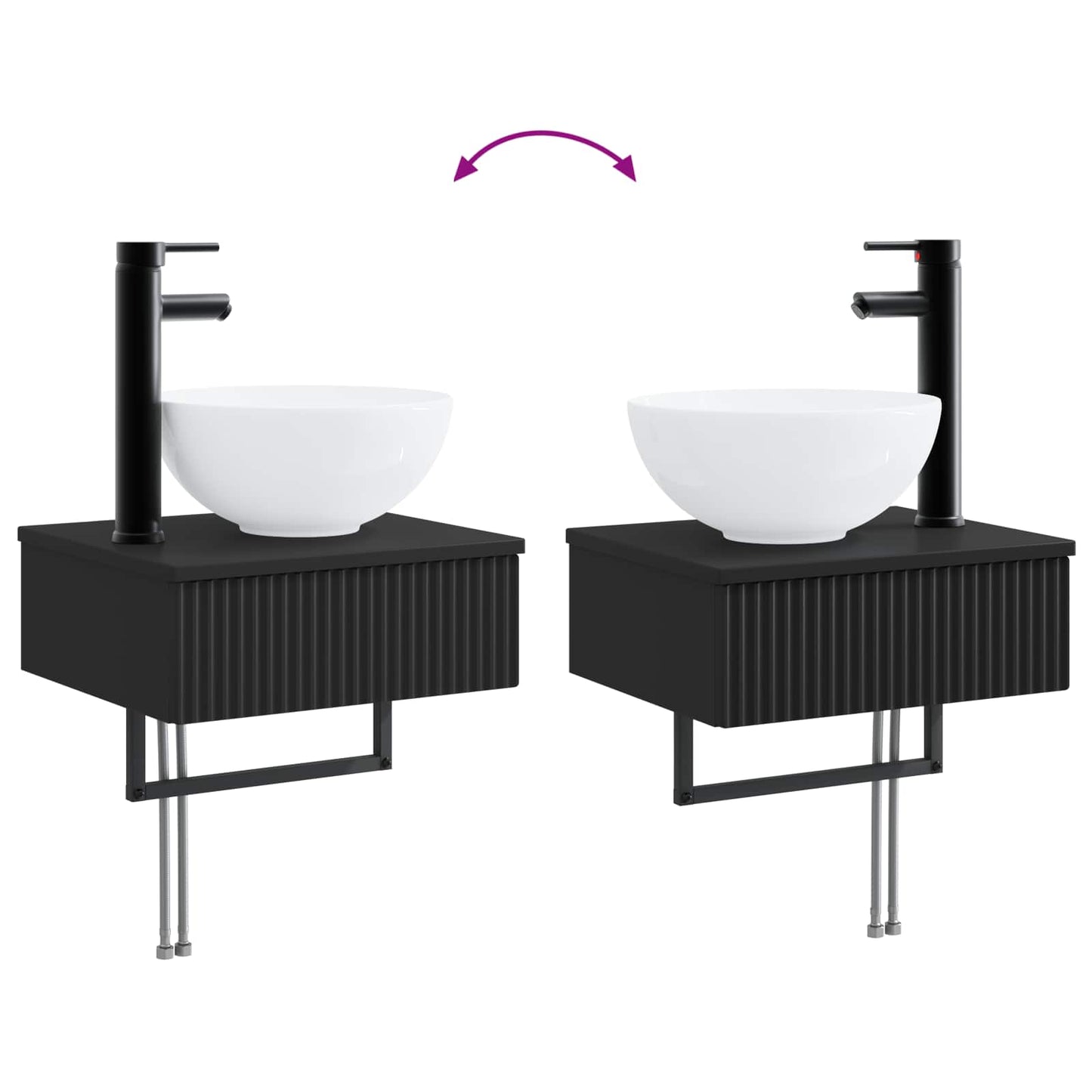 Bathroom Furniture Set 5 pcs Black 33 x 34.5 x 100 cm