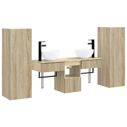Bathroom Furniture Set 5 pcs Sonoma Oak 33 x 34.5 x 100 cm