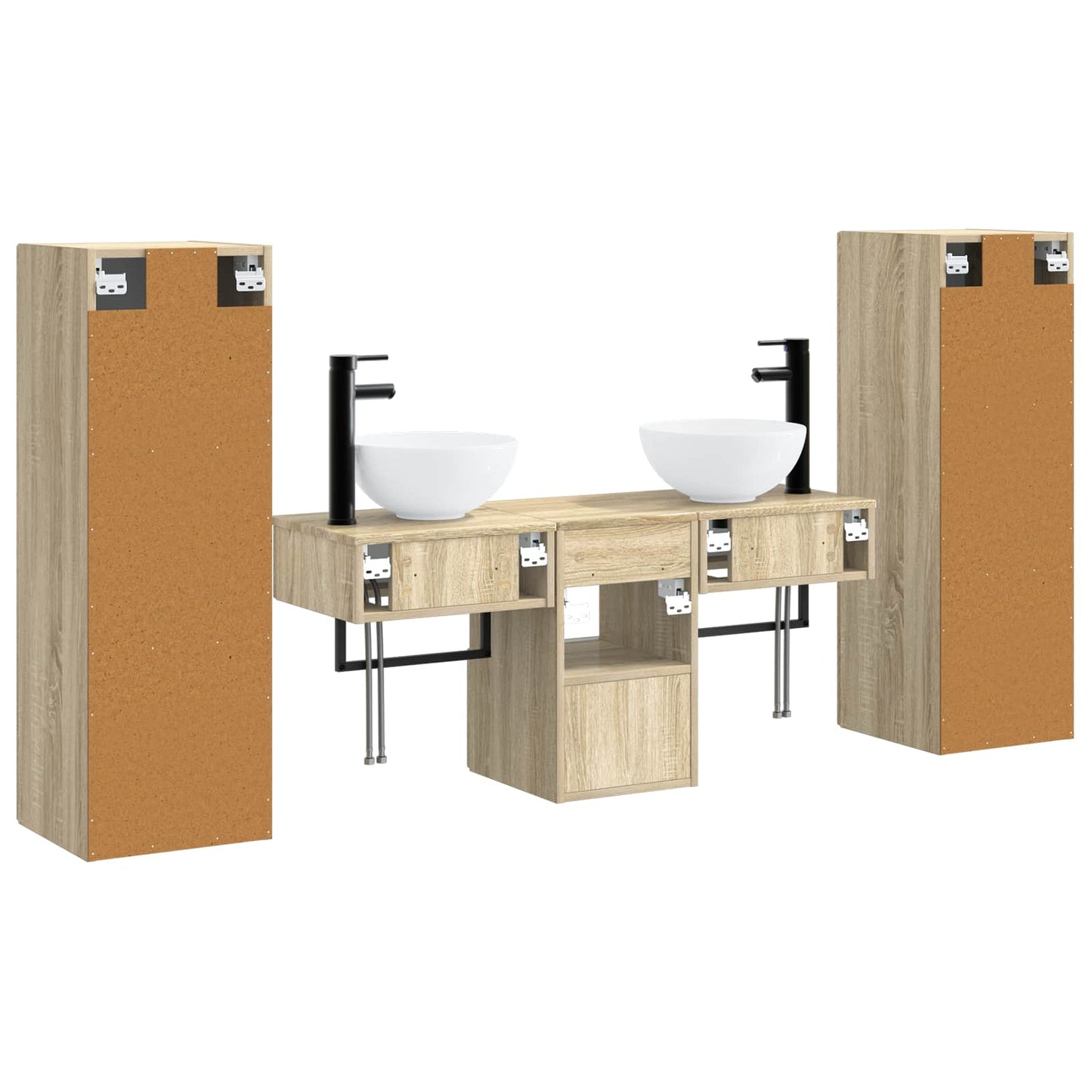 Bathroom Furniture Set 5 pcs Sonoma Oak 33 x 34.5 x 100 cm