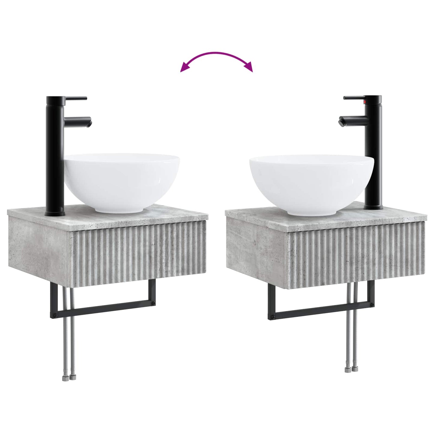 Bathroom Furniture Set 5 pcs Concrete Grey 33 x 34.5 x 100 cm