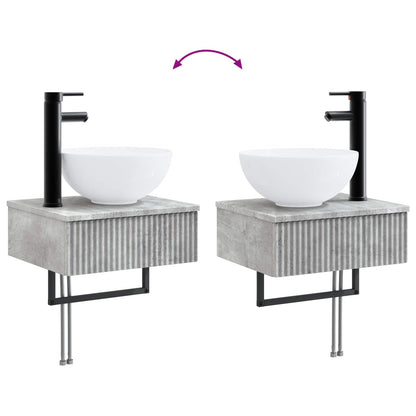 Bathroom Furniture Set 5 pcs Concrete Grey 33 x 34.5 x 100 cm