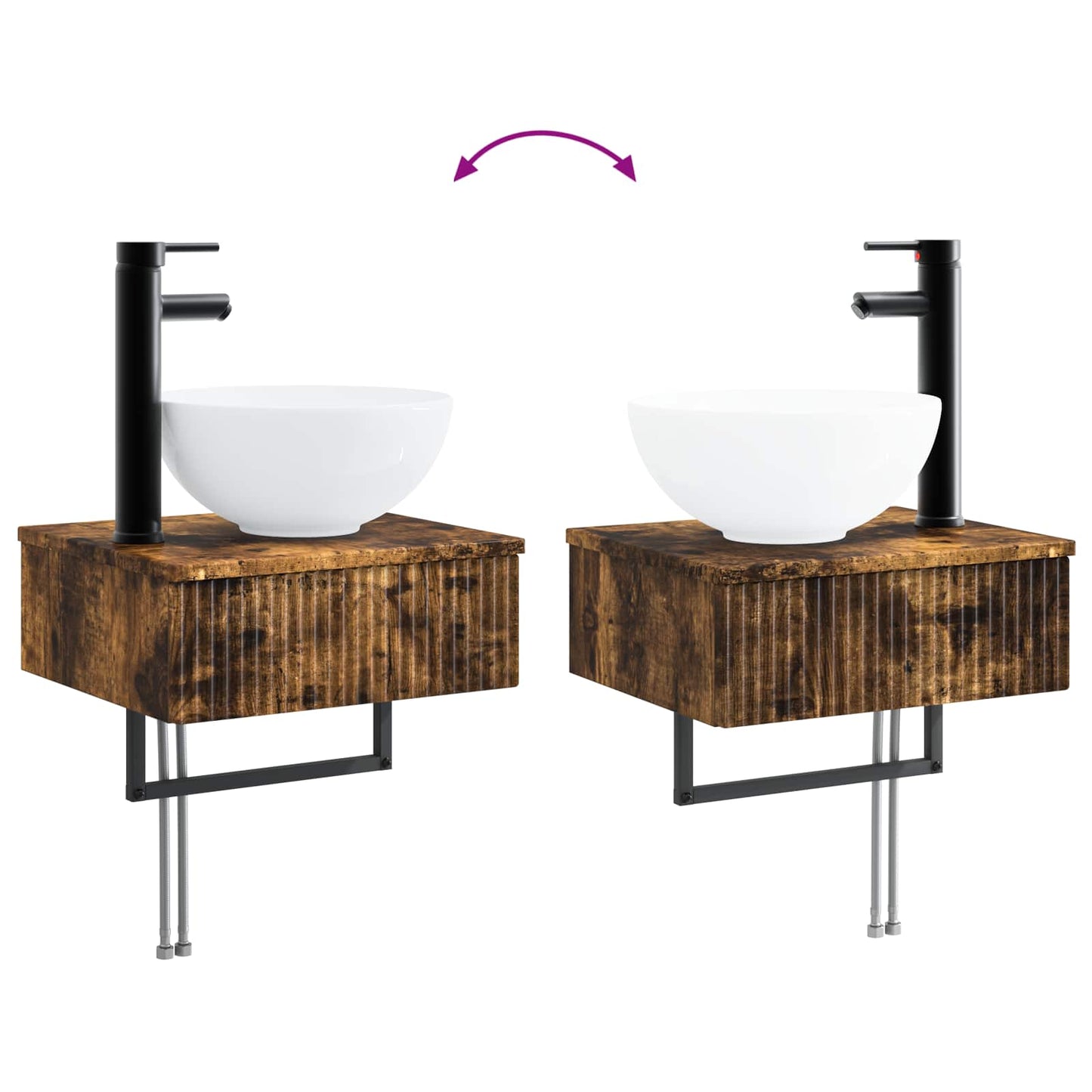Bathroom Furniture Set 5 pcs Smoked Oak 33 x 34.5 x 100 cm