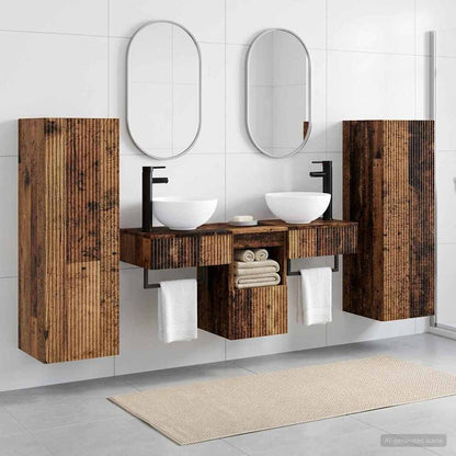 Bathroom Furniture Set 5 pcs Old Wood 33 x 34.5 x 100 cm