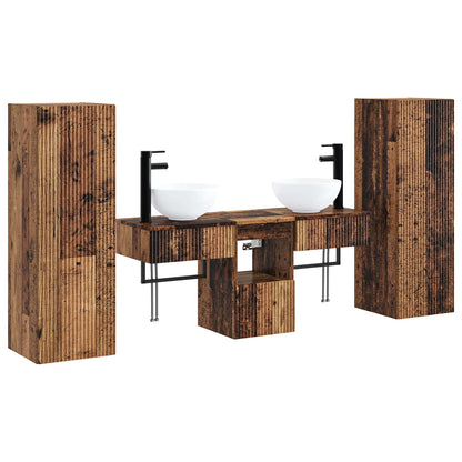 Bathroom Furniture Set 5 pcs Old Wood 33 x 34.5 x 100 cm