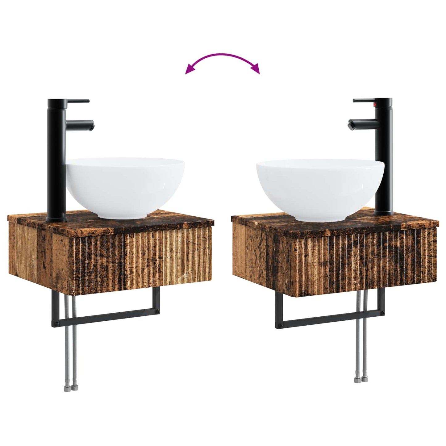 Bathroom Furniture Set 5 pcs Old Wood 33 x 34.5 x 100 cm