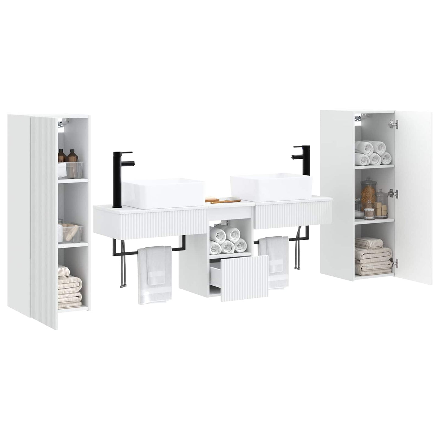 Bathroom Furniture Set 5 pcs White 33 x 34.5 x 100 cm
