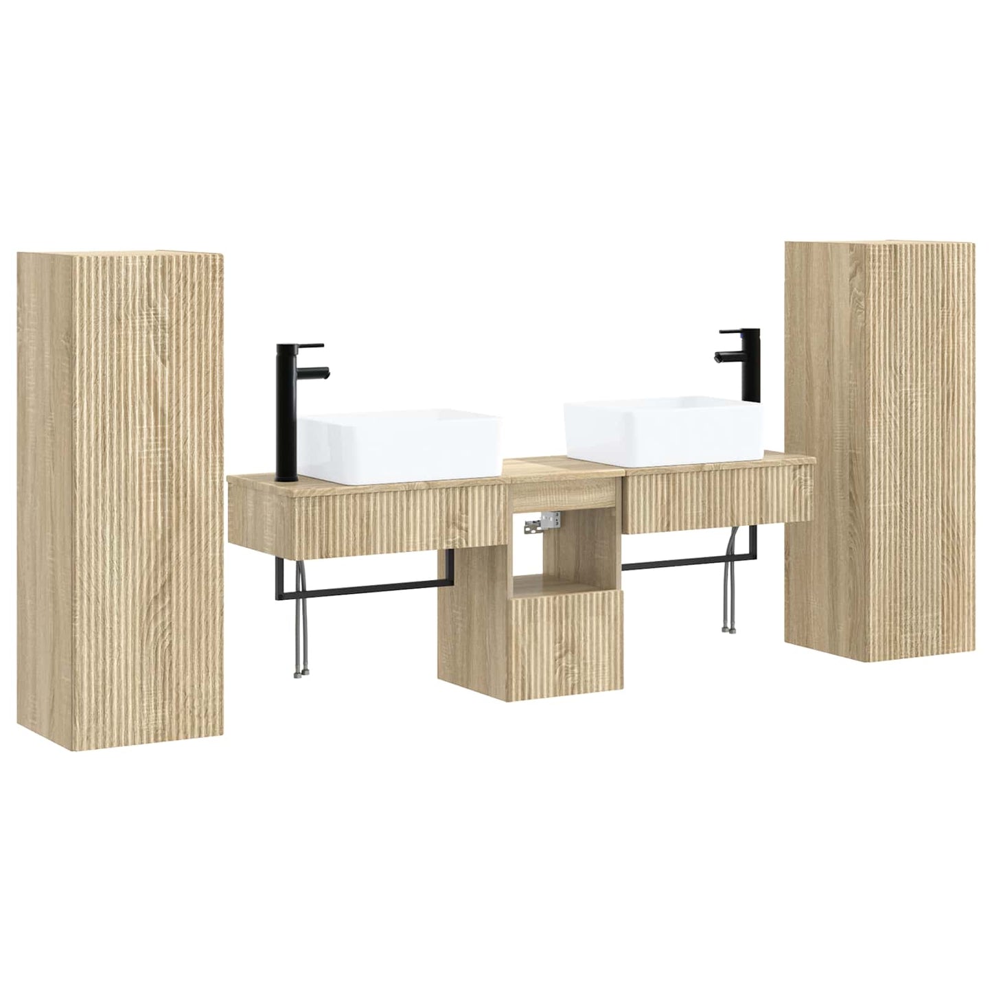 Bathroom Furniture Set 5 pcs Sonoma Oak 33 x 34.5 x 100 cm