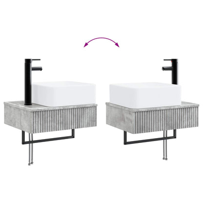 Bathroom Furniture Set 5 pcs Concrete Grey 33 x 34.5 x 100 cm