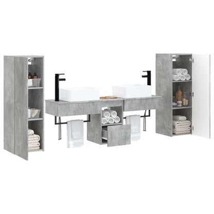 Bathroom Furniture Set 5 pcs Concrete Grey 33 x 34.5 x 100 cm